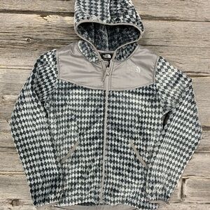 The North Face Gray Diamond Pattern Youth Hoodie
